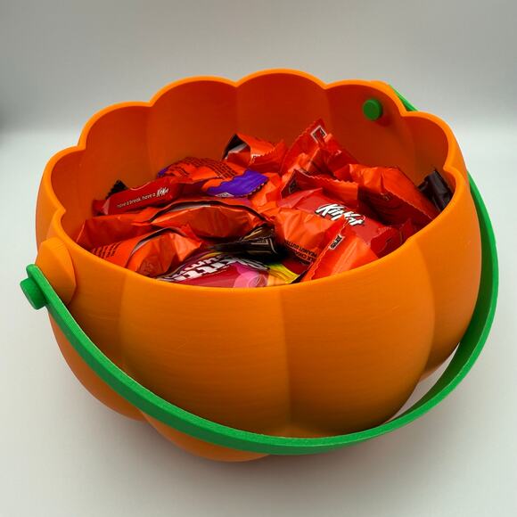 Pumpkin Basket for Trick-or-Treat or Halloween Decor - Picture 1 of 11